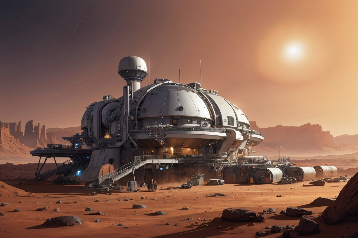 火星前哨站发展到后期，已经是一个多功能巨无霸，它不仅仅提供基本的生活需求，还因为一些研究机构的投入，成为了一个早期重要的火星研究设施。